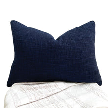 Load image into Gallery viewer, Blue cushions are perfect  textured cushion. 100% cotton lumbar blue cushion. Blue Cushion covers 35x50 - Lumbar pillows
