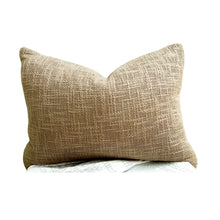 Load image into Gallery viewer, brown lumbar cushions are perfect natural textured cushion. 100% cotton lumbar brown cushion. Cushion covers 35x50 - Lumbar pillows
