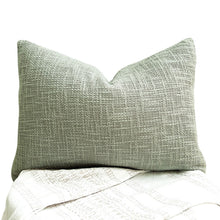 Load image into Gallery viewer, Sage cushions are perfect natural textured cushion. 100% cotton lumbar sage cushion. Sage Cushion covers 35x50 - Lumbar pillows
