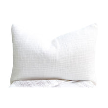 Load image into Gallery viewer, Our white lumbar cushions are perfect cream textured cushion to style a bed or sofa. 100% cotton lumbar cushion cream. Cushion covers 35x50 - Lumbar pillows
