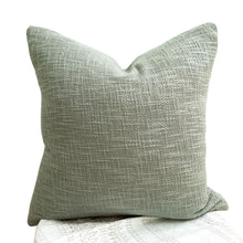 Load image into Gallery viewer, Our sage cushions are perfect texture cushion to style a bed or to use as a sofa cushion. Sage Cushion covers 50x50 - Square cushion covers
